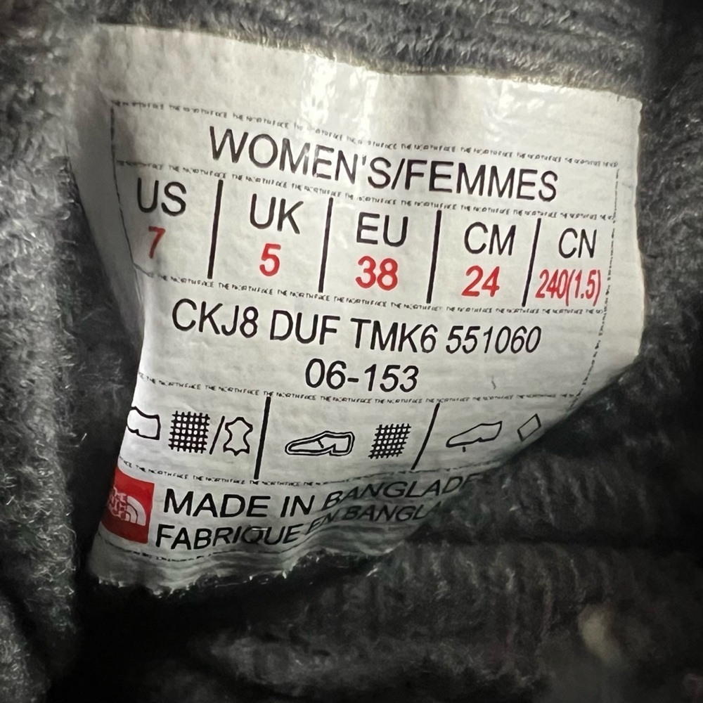 The North Face ThermoBall Lace Up Soft Shell Snow Boots Gray Womens Size US 7 - Picture 5 of 12